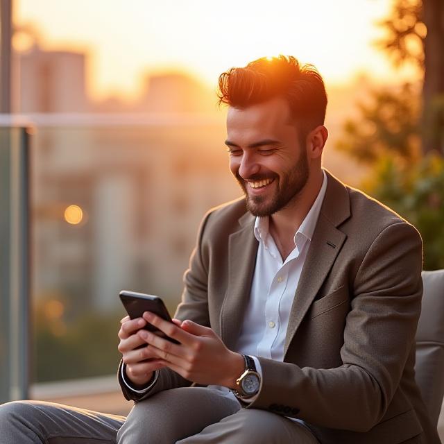 Joven en Madrid disfrutando de su tiempo libre mientras su inversión crece automáticamente